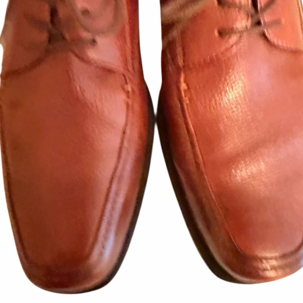 Johnson and Murphy Brown Pebble Grain Leather Lace Up Shoe 10